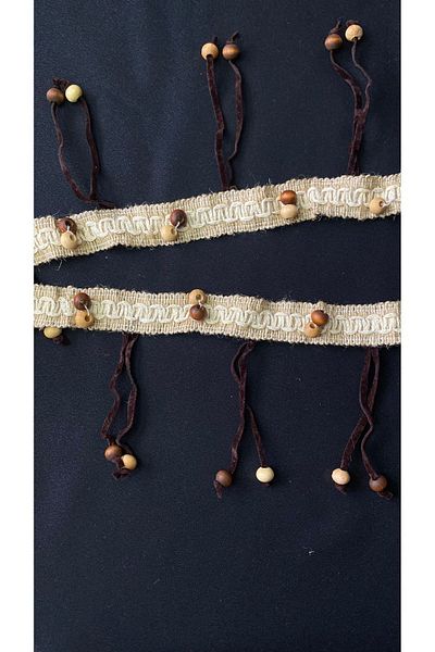 Ozpas Straw Cream Beaded Strip - 3m