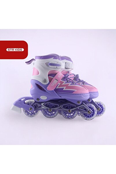 E-LİFE HOME Işıklı Silikon Teker Numara Ayarlanabilir Alüminyum Gövde Çocuk A...