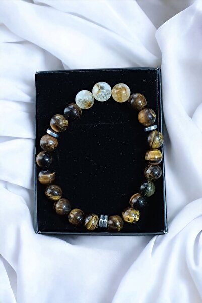 Y&B Kaplan Gözü& Sitrin Taş Bileklik Güç