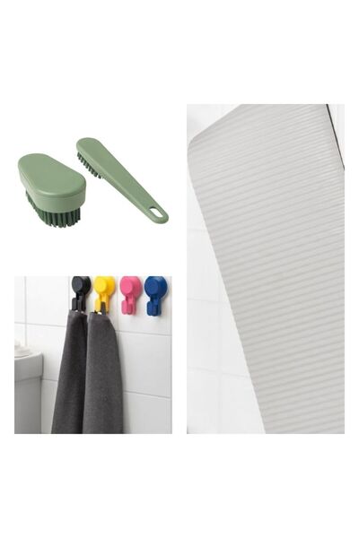 IKEA Pepprıg Yeşil Ovma Fırçası,Doppa banyo kaydırmazı,Tısken Renkli 4 adet D...
