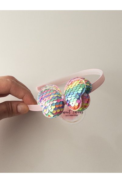 Sweet twins accessories تاج فتاة على شكل فراشة - تاج فتاة مزين بالترتر الملون واللامع