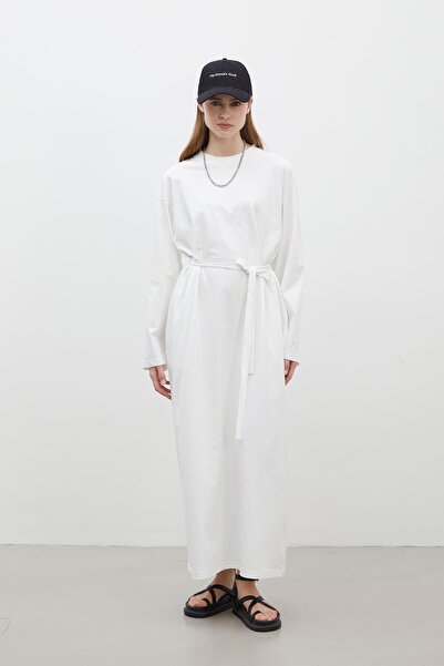 Manuka OVERSIZEOWA SUKIENKA BAWEŁNIANA ECRU