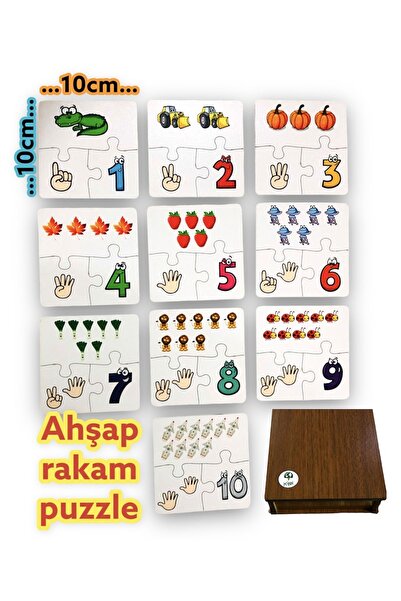 Kiri Sayılar ahşap puzzle montessori eğitici oyun