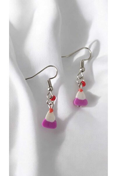 nasclaycollection أقراط شخصية فيمو باللون الوردي