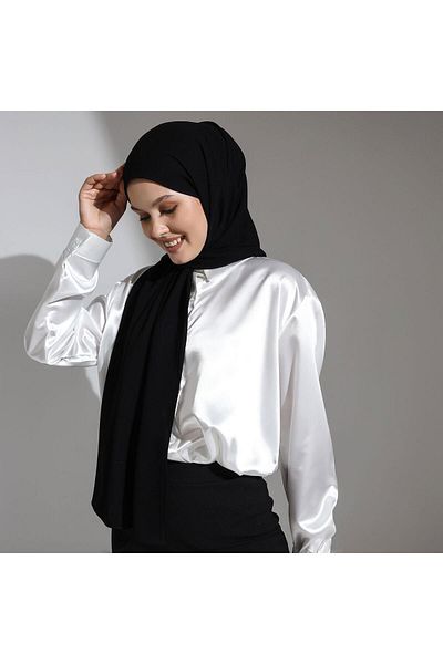 Berel Moda Αιγυπτιακό μεταξωτό σάλι μαύρο
