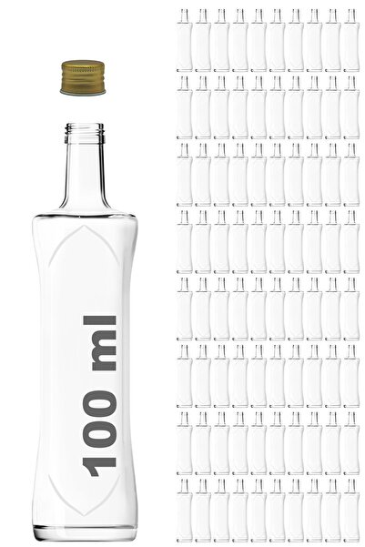 Afracam 100 ml Transparent Pyramid - Sauce Bottle with Metal Gold Lid, 80 Cur...