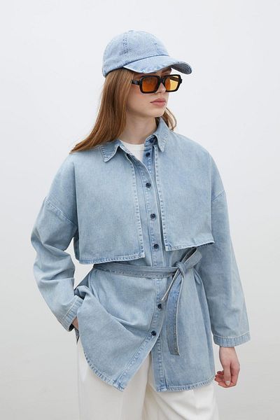 Manuka Jeansjacke im Trench-Design, Eisblau