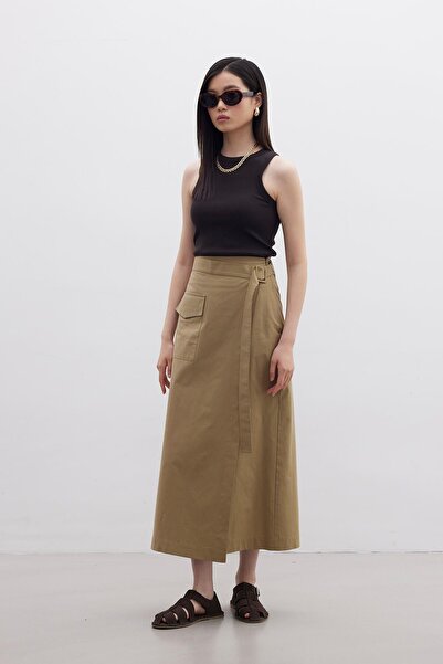 Manuka KRUVAZE POCKET DETAILED SKIRT GREEN
