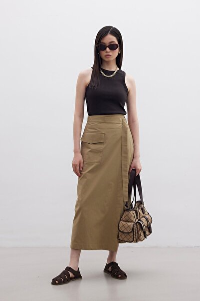 Manuka KRUVAZE POCKET DETAILED SKIRT GREEN