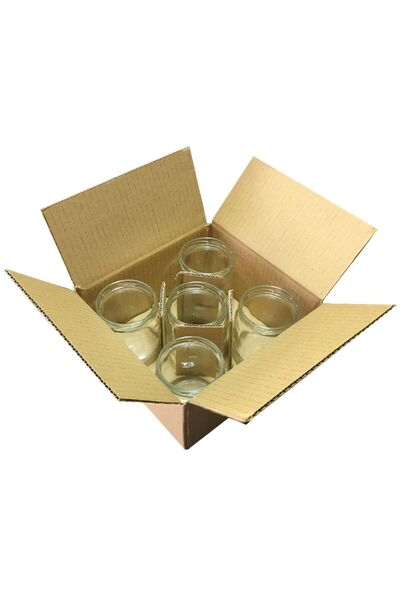 Afracam 425 ml Metal Gold Konserve Kapaklı 425 Cc Şeffaf Cam Kavanoz 5 Adet