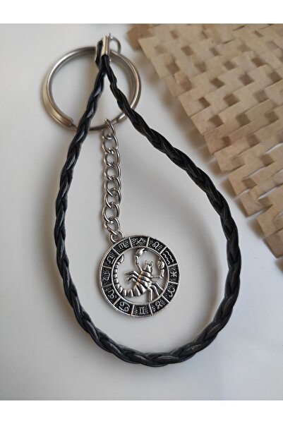 Esey Dizayn Akrep Burç Anahtarlık Deri Aksesuarlı Astroloji