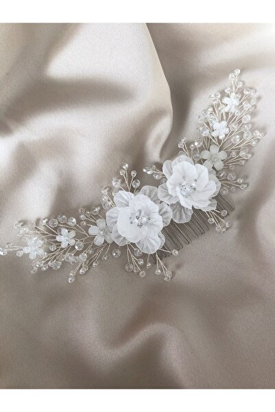 DOĞA ART STORE Αξεσουάρ για τα μαλλιά της νύφης με διπλή λεπτομέρεια λουλουδιών