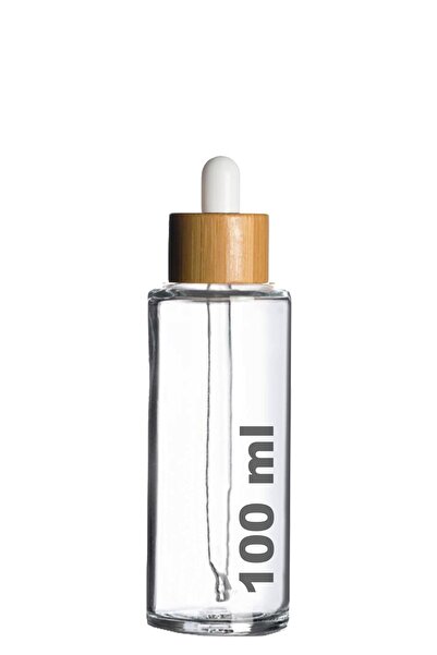 Afracam زجاجة سيروم شفافة 100 مل - غطاء من الخيزران، قطرة خشبية زجاجية قطعة و...