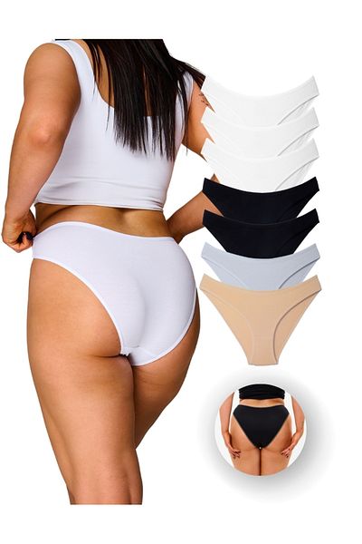 ALYA UNDERWEAR Chiloți bikini damă din bumbac colorat - 7 bucăți/buc-y02