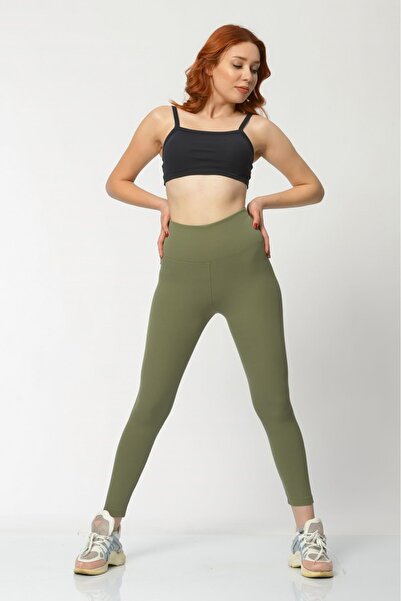 Dynamic Colanți cu nervuri pentru damă - verde