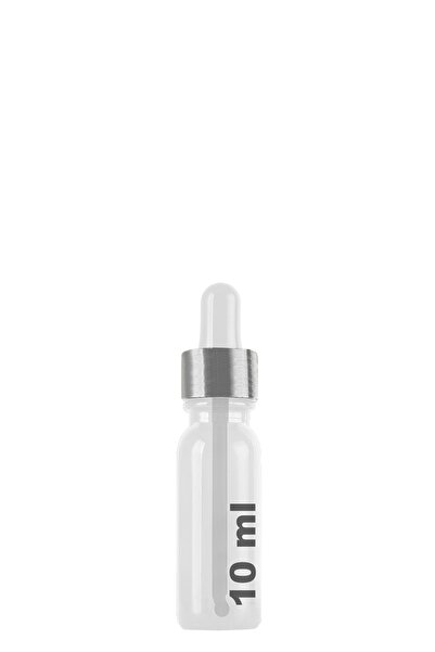 Afracam 10 ml Şeffaf Cam Damlalık Serum Şişesi 10 Cc Gümüş Metal Kapaklı Beya...