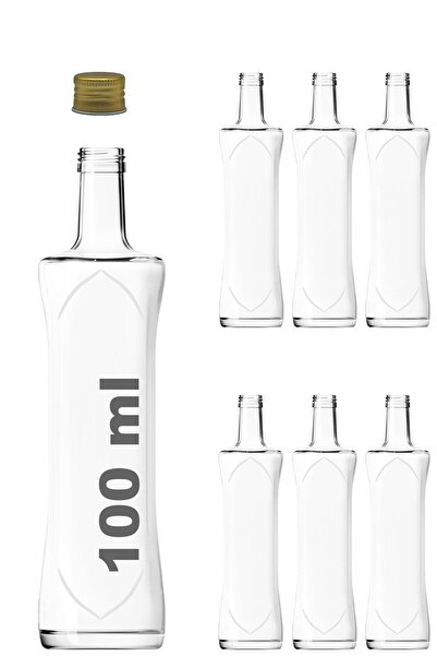 Afracam 6 Pieces 100 ml Transparent Pyramid Sauce Bottle - Metal Gold Lid and...