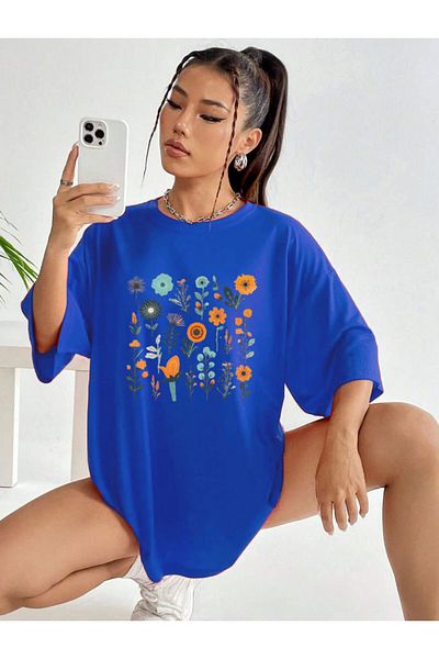 Medinenur Μπλουζάκι Unisex με φλοράλ στάμπα