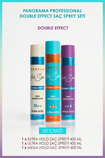 PANORAMA PROFESSIONAL Şekillendirme Seti / Saç Spreyi 3'lü Set 400 ml X 3 Ade...