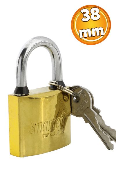 Badem10 38 mm Metal Yellow Color Workplace Shutter Door - Padlock, 3 Keyed Chest Tosba Lock