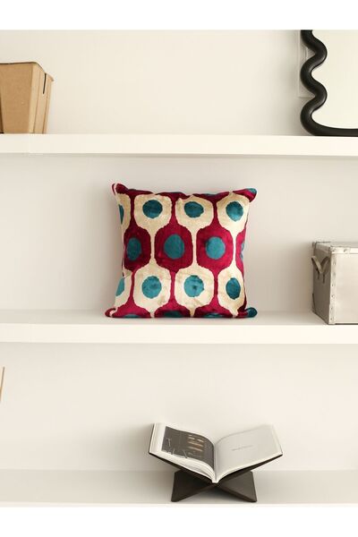 SUENO DESIGN STUDIO İpek Kadife Ikat Kırlent Kılıfı Dekoratif El Üretimi Lüks...