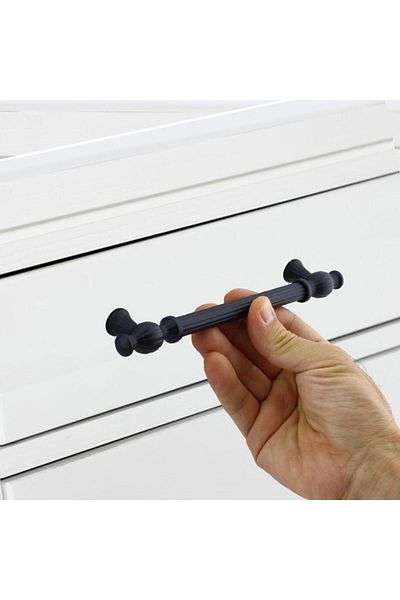 Badem10 Kulburu Black Metal 160 mm (16,0 cm) Capac dulap sertar de bucătărie