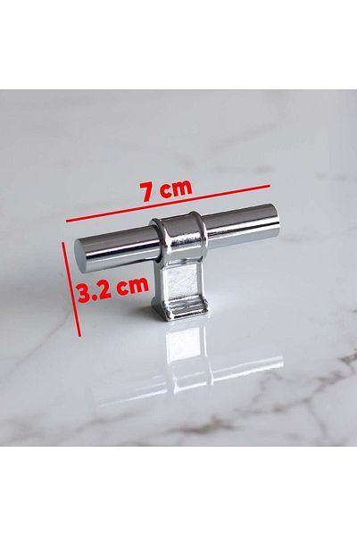 Badem10 Buton din metal cromat Hisar Mobilier cu o singură șurub Sertar de bucătărie Dulap dulap Mâner Mâner