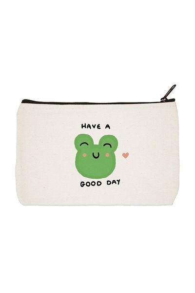 daystore Μολύβι με μοτίβο βατράχου και τσάντα μακιγιάζ - Καλή μέρα