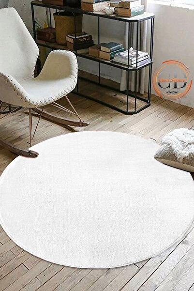 Casa Deluxe Home Beyaz Post Daire Yumuşak Yıkanabilir Kaymaz Dot Taban Antiba...