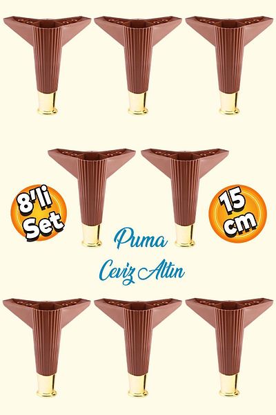 Badem10 Elista 15 Cm Nuc Aur Aur 8 Buc Mobilier Picior Canapea Masuta Tv Unitati Picioare Riser