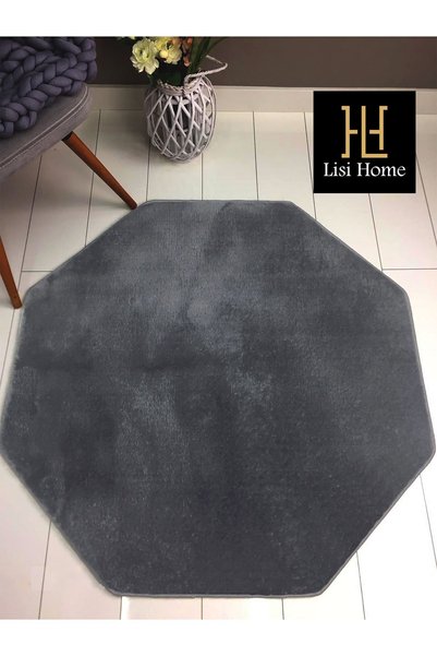 Lisi Home Sekizgen Post Peluş Yumuşak Yıkanabilir Kaymaz Taban Antibakteriyel...