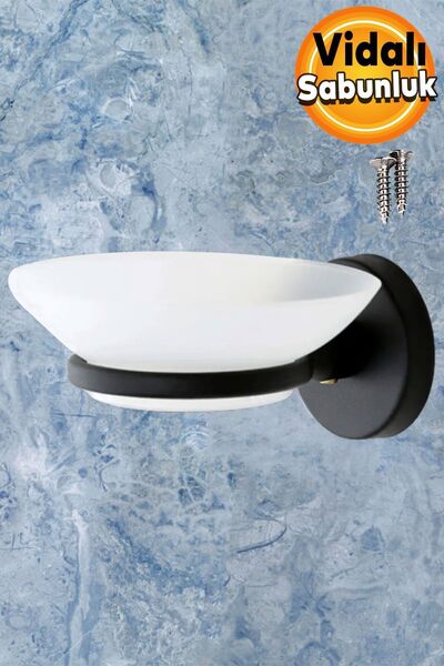 Badem10 Posuda za sapun Čvrsta posuda za sapun sa šrafovima Posuda za sapun crna