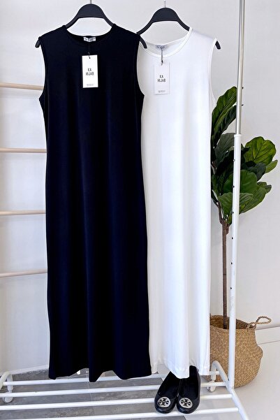 Ka Hijab Sandy Kolsuz Tesettür Içlik Elbise - Beyaz