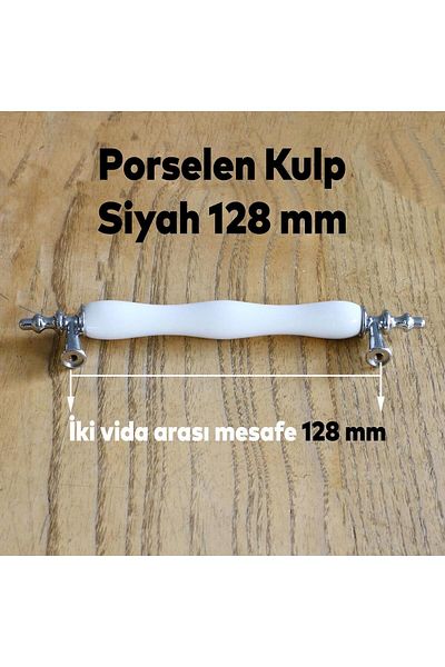 Badem10 Dulap Sertar Bucătărie Porțelan Trandafir Negru Alb 128 Mm