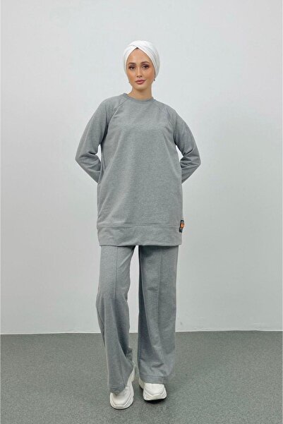 Basicpark Oversize Gray Bottom Top Set with Rener Ornament Tag