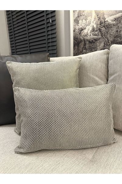 Decamor home Husă de pernă pentru sufragerie, gri platină, cu sclipici