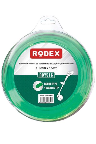 Badem10 Rodex Motorlu Tırpan Misinası Yuvarlak 1.6 Mm 15 Metre Yeşil
