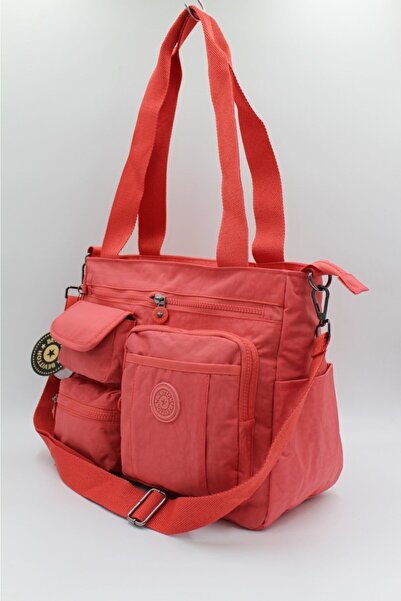 Bevitton Розкішна модель лососевого кольору з декількома відділеннями, водонепроникна тканина, сумка через плече та на руці 7300