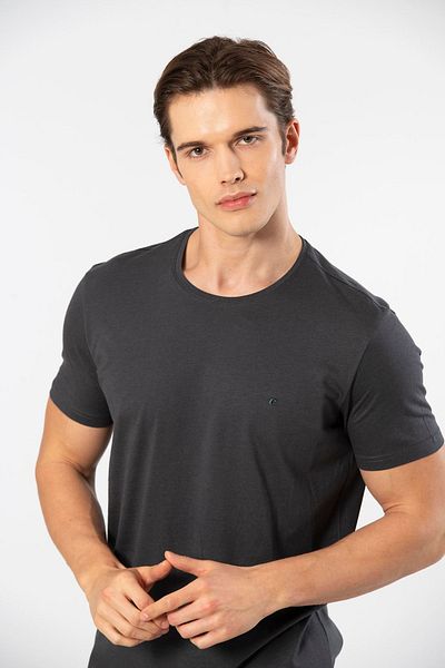 Cacharel 2169 Tricou bărbătesc din bumbac modal cu gât