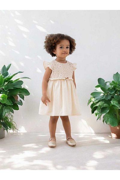 Mymio Lace Detailed Dress for Baby Girl