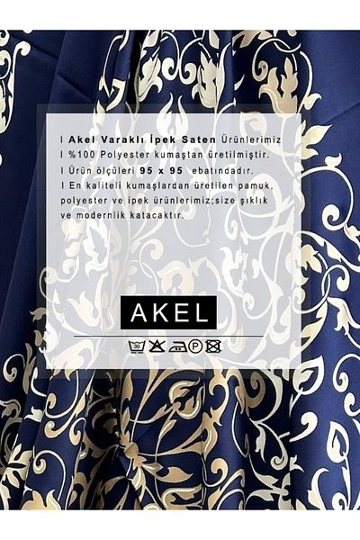 Akel Μεταξωτό Σατέν Φουλάρι - Σχέδιο Φύλλων