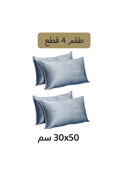 In House 4 Pieces Velvet Decorative Cushion Set Solid Design - 50x30 cm