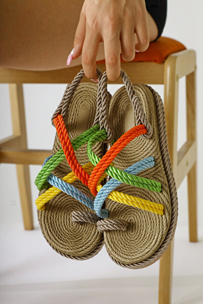 Limoya Spresa Vizon Kalın Tabanlı Halat Kadın Sandalet Fırsat Ürünü