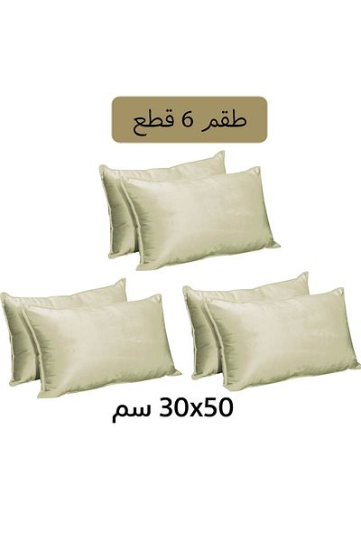 In House 6 Pieces Velvet Decorative Cushion Set Solid Design - 50x30 cm