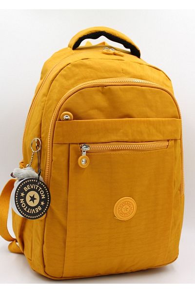 Bevitton Mustard Color Waterproof Fabric School Backpack Travel Bag / 2300