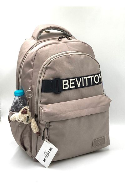 Bevitton Προσαρμοσμένη σατινέ αδιάβροχη υφασμάτινη σχολική τσάντα πλάτης Unisex μεγάλου μεγέθους /1630