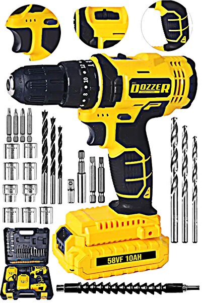 DOZZER Amerikan Darbeli 58 Volt 10 Amper Çift Çelik Şanzuman Bakır Sargılı Mo...