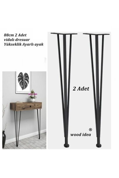 wood idea 88cm  2 Adet Yükseklik Ayarlı metal dresuar  ayağı