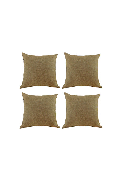In House 2 Pieces Linen Decorative Cushion Set Solid Design - 45x45 cm