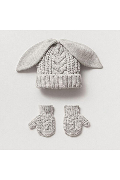 Nipperland Eared Gloves Set for Baby and Beanie